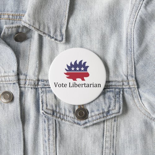 Vote Libertarian Porcupine Button