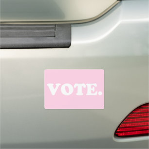 "vote" light pink white bumper Car Magnet