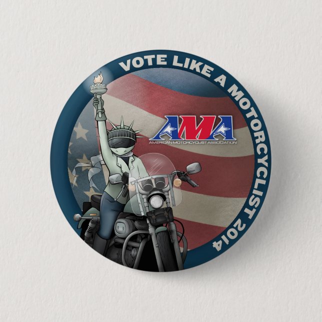 Vote Like a Motorcyclist Button (Front)