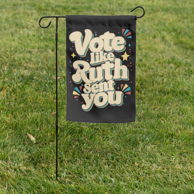 Vote Like Ruth Sent You Uterus Feminist LGBT Garden Flag (In SItu)