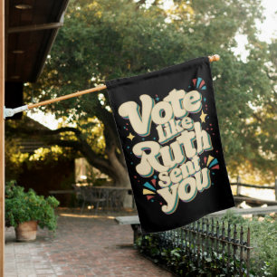 Vote Like Ruth Sent You Uterus Feminist LGBT House Flag