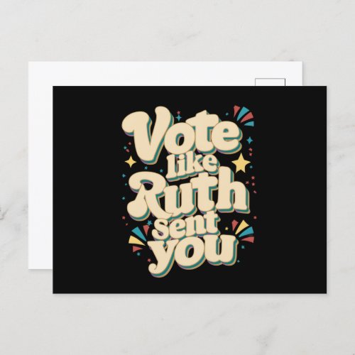 Vote Like Ruth Sent You Uterus Feminist LGBT Postcard