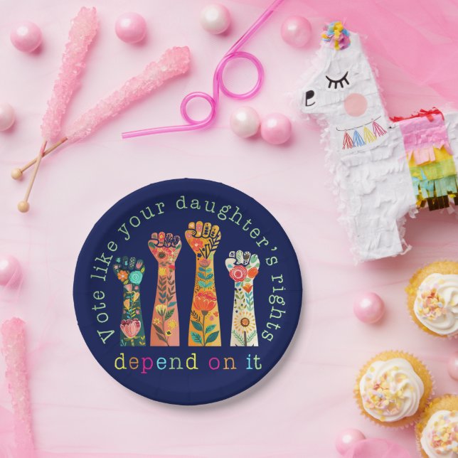 Vote Like Your Daughter's Rights Depend On It Paper Plates (Party)