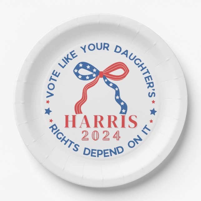 Vote Like Your Daughter's Rights Depend on It Paper Plates (Front)