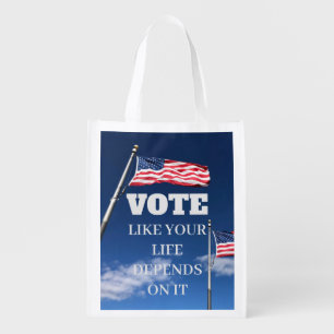 Vote Like Your Life Depends On It 2026 Election Grocery Bag