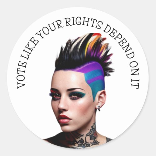 Vote like your Rights Depend on it Classic Round Sticker