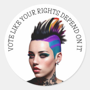 Vote like your Rights Depend on it Classic Round Sticker