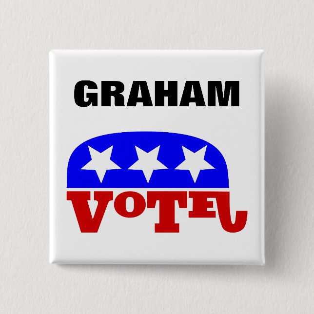 Vote Lindsey Graham Republican Elephant Pinback Button (Front)
