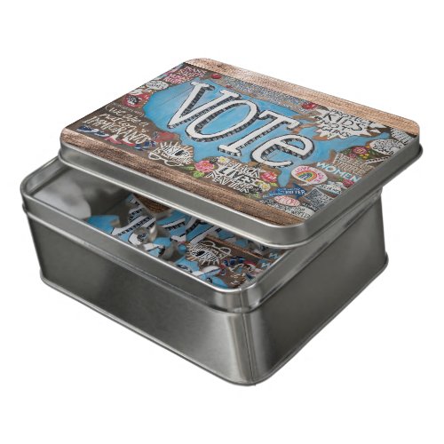 VOTE LOUD Collectible Acrylic Puzzle in Tin
