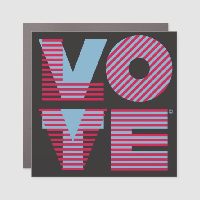 VOTE / LOVE Car Magnet - Reusable every election (Front)