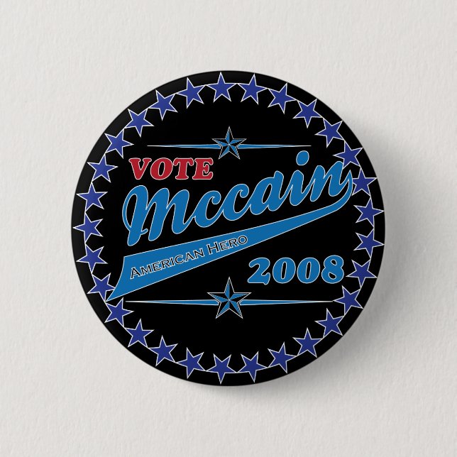 Vote McCAIN an American Hero election 2008 Pinback Button (Front)