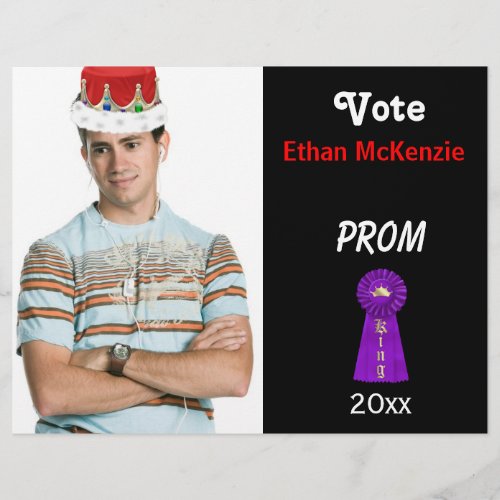 Vote me for Prom King Purple Flyer