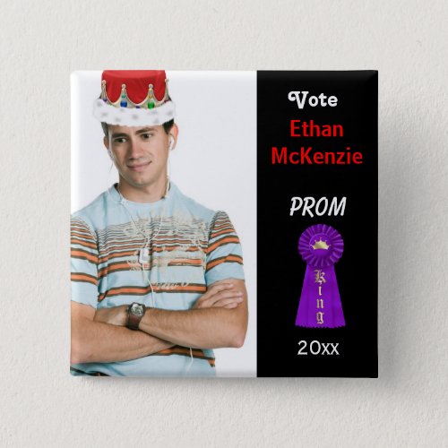 Vote me for Prom King Purple Pinback Button