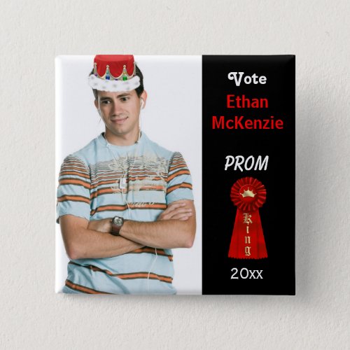 Vote me for Prom King Red Pinback Button