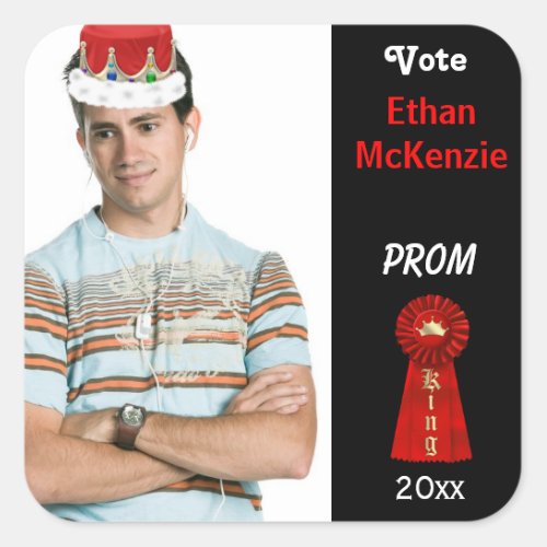 Vote me for Prom King Red Square Sticker