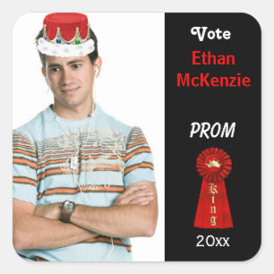 Vote me for Prom King (Red) Square Sticker