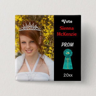 Vote me for Prom Queen (Aqua) Pinback Button