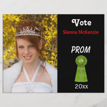 Vote Me For Prom Queen (green) Flyer by graphicdesign at Zazzle