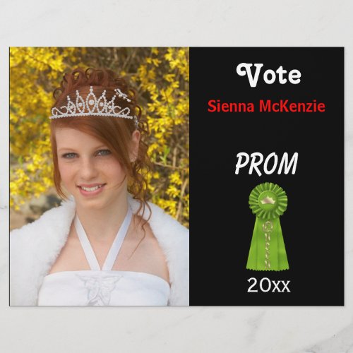 Vote me for Prom Queen Green Flyer