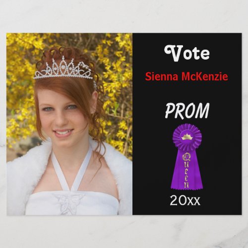 Vote me for Prom Queen Purple Flyer