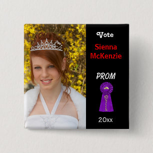 Vote me for Prom Queen (Purple) Pinback Button