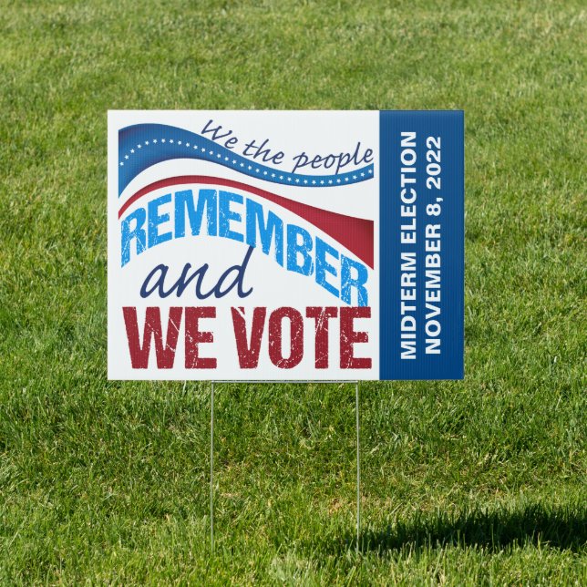 Vote Midterm Election 2022 American Flag Yard Sign (Insitu)