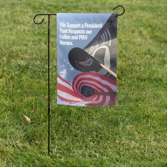 Vote Military Support! Biden 2020. MIA POW Garden Flag (In SItu)