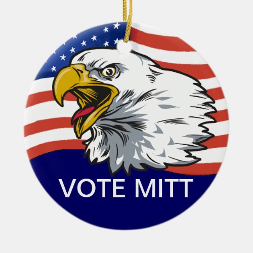 Vote Mitt _ Patriotic Eagle Ceramic Ornament