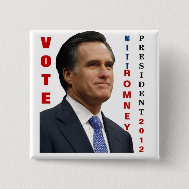 Vote Mitt Romney 2012 Pinback Button (Front)