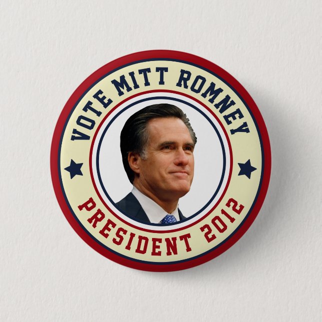 Vote Mitt Romney For President 2012 Button (Front)