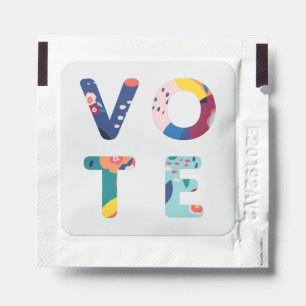 Vote Modern Floral Blue Green Yellow Hand Sanitizer Packet
