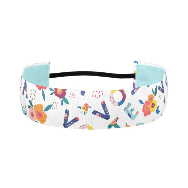 Vote Modern Floral in Blue, Pink, Coral, Green Athletic Headband (Front)
