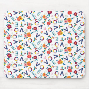 Vote Modern Floral Pattern Office or School Mouse Pad
