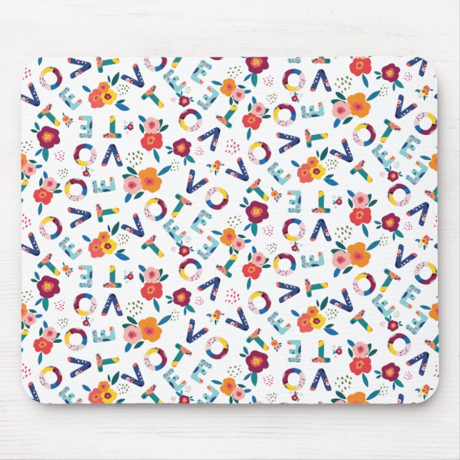 Vote Modern Floral Pattern Office or School Mouse Pad (Front)