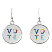 Vote Modern Floral Pattern Political Earrings at Zazzle