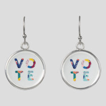 Vote Modern Floral Pattern Political Earrings