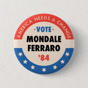 Vote Mondale/Ferraro '84 Pinback Button