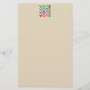 VOTE Multi-colored Stationery
