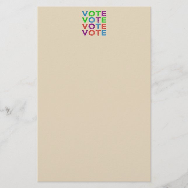 VOTE Multi-colored Stationery (Front)