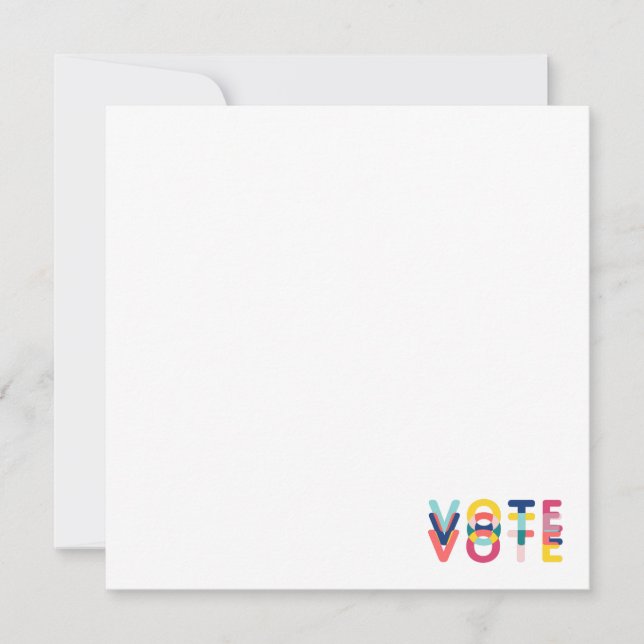 Vote Multicolor Gift Rainbow Modern Note Cards (Front)