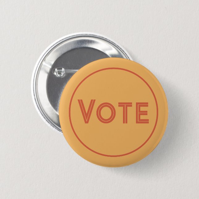 Vote Muted Orange Button (Front & Back)