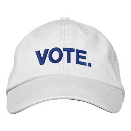 Vote navy blue and white modern bold text embroidered baseball cap