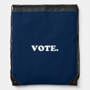 "vote" navy Blue white - Drawstring Bag