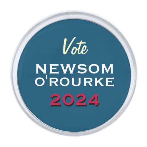 Vote NEWSOM OROURKE 2024 Campaign Lapel Pin