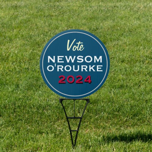 Vote NEWSOM OROURKE 2024 Campaign Yard Sign