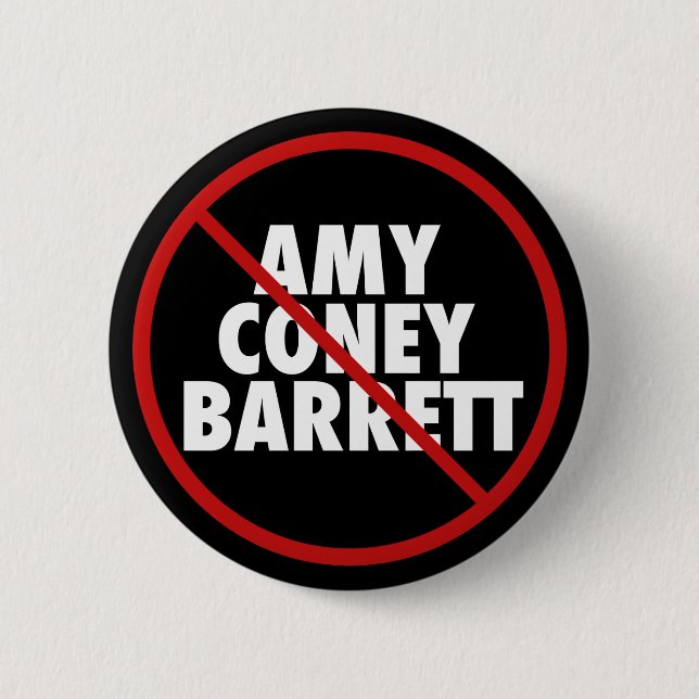 Vote No Amy Coney Barrett for Supreme Court Button (Front)