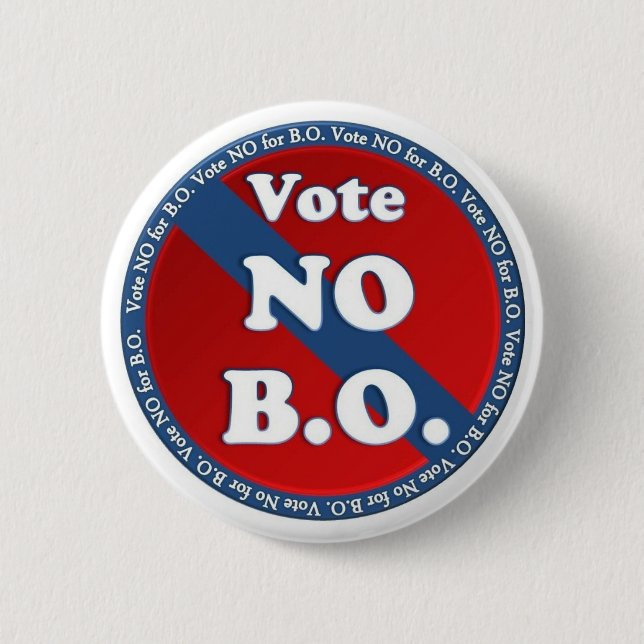 Vote No for B.O. Pinback Button (Front)