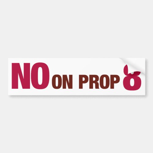 Vote No on California Proposition 8 Bumper Sticker
