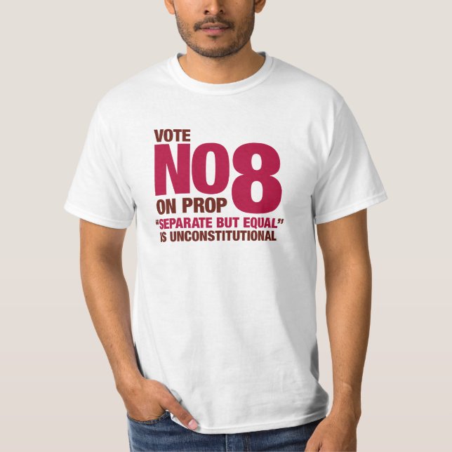 Vote No on California Proposition 8 T-Shirt (Front)