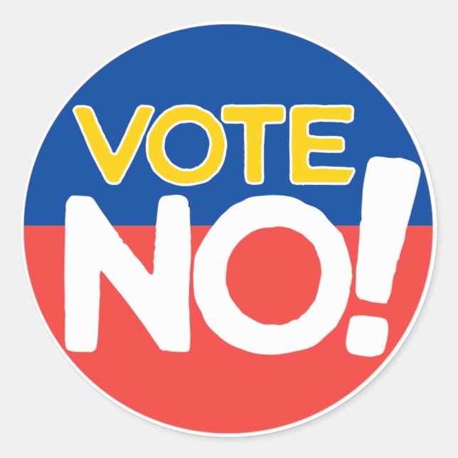 Vote No Round Sticker (Front)